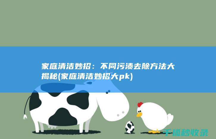 家庭清洁妙招：不同污渍去除方法大揭秘 (家庭清洁妙招大pk)