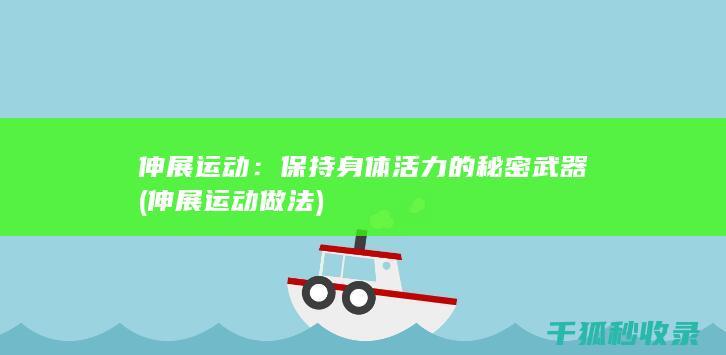 伸展运动：保持身体活力的秘密武器 (伸展运动做法)