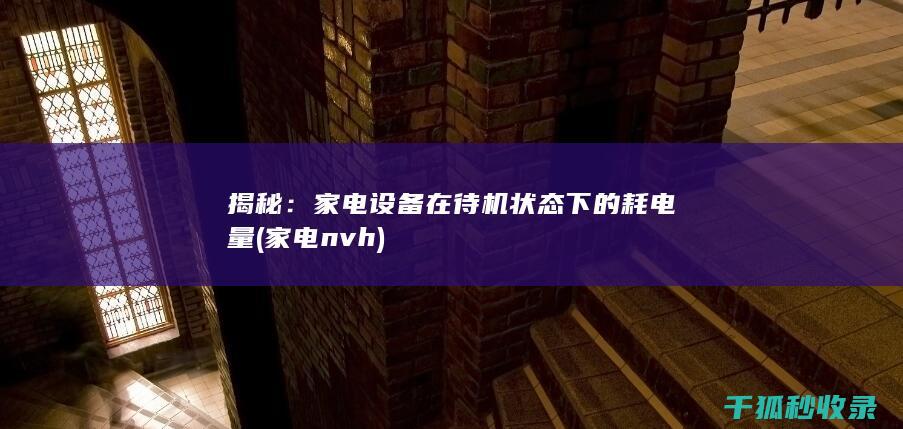 揭秘：家电设备在待机状态下的耗电量 (家电nvh)